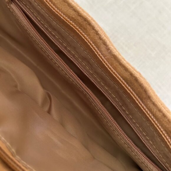 Clutch Purse Green Faux Croc Design/Beige Suede - Picture 5 of 5